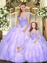  Floor Length Ball Gowns Sleeveless Lavender Vestidos de Quinceanera Lace Up