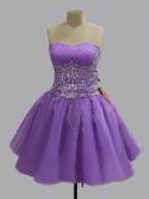  Lavender Sweetheart Lace Up Beading Prom Gown Sleeveless