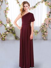 Inexpensive Sleeveless Criss Cross Floor Length Ruching Damas Dress
