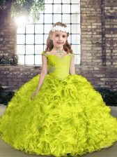  Sleeveless Beading Lace Up Pageant Gowns For Girls
