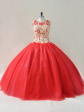  Sleeveless Beading Lace Up Ball Gown Prom Dress