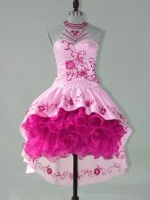  Sleeveless Embroidery and Ruffles Lace Up Dress for Prom