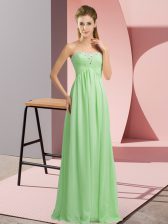  Apple Green Dress for Prom Prom and Party and Military Ball with Beading Sweetheart Sleeveless Lace Up
