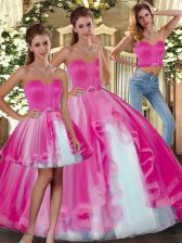 Exceptional Floor Length Ball Gowns Sleeveless Fuchsia 15 Quinceanera Dress Lace Up