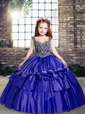  Taffeta Sleeveless Pageant Dress for Womens and Beading