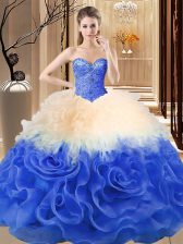 Sexy Multi-color Sweetheart Lace Up Beading and Ruffles Sweet 16 Quinceanera Dress Sleeveless