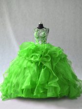  Scoop Sleeveless Lace Up Sweet 16 Dresses Organza