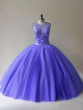  Sleeveless Beading Lace Up Vestidos de Quinceanera