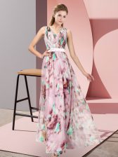  Pattern Multi-color Zipper Sleeveless Floor Length