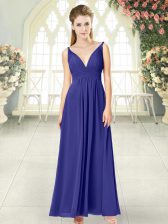  Chiffon Sleeveless Ankle Length Evening Dress and Ruching