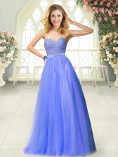  Sweetheart Sleeveless Zipper Prom Dress Blue Tulle