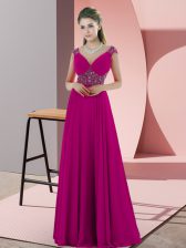 Flirting Chiffon Sleeveless Floor Length Prom Party Dress and Beading