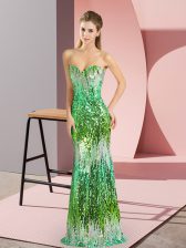  Sleeveless Floor Length Prom Gown and Sequins