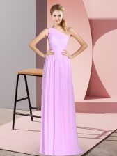 Graceful Sleeveless Ruching Lace Up Prom Party Dress