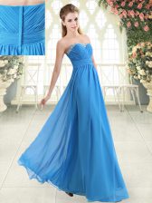 Sexy Blue Sweetheart Neckline Beading Prom Dress Sleeveless Zipper