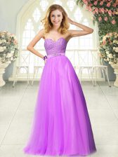  Sleeveless Zipper Floor Length Beading Evening Dress