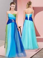  Multi-color Lace Up Sweetheart Beading Homecoming Dress Chiffon Sleeveless