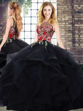 Captivating Sleeveless Embroidery and Ruffles Zipper Quinceanera Gowns