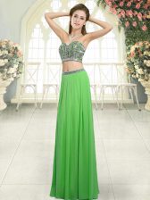  Sleeveless Backless Floor Length Beading Prom Dress