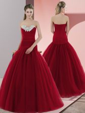  Sleeveless Beading Zipper Prom Gown
