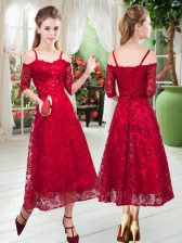 Fantastic Half Sleeves Lace Zipper Prom Dress