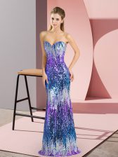  Multi-color Lace Up Sweetheart Sequins Homecoming Dress Sleeveless