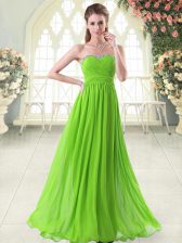 Smart Empire Sweetheart Sleeveless Chiffon Floor Length Zipper Beading and Ruching Evening Dress