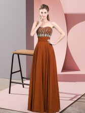  Sleeveless Beading Zipper Prom Gown
