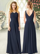 Deluxe Floor Length Empire Sleeveless Black Homecoming Dress Zipper