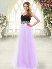  Lilac Zipper Sweetheart Appliques Evening Dress Tulle Sleeveless