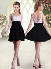 Best Black Sleeveless Beading Mini Length 