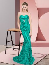  Sleeveless Sweep Train Beading Lace Up Homecoming Dress