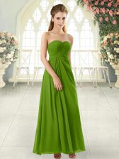  Ankle Length Zipper Prom Dress for Prom and Party with Ruching