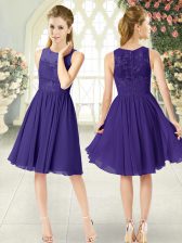 Glorious Scoop Sleeveless Chiffon Lace Zipper