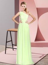  Chiffon Sleeveless Floor Length Prom Gown and Ruching