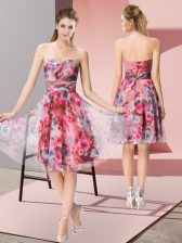 Low Price Knee Length Empire Sleeveless Multi-color Dress for Prom Zipper