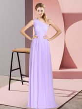 Luxurious Sleeveless Ruching Lace Up Prom Gown