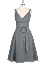 Captivating Chiffon Sleeveless Mini Length Prom Dresses and Ruching