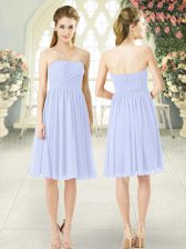  Baby Blue Side Zipper Homecoming Dress Ruching Sleeveless Knee Length