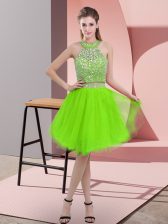  Prom and Party with Beading Halter Top Sleeveless Backless