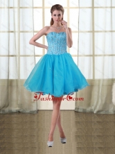 2015 Discount Baby Blue Sweetheart Short Prom Dresses with Beading PDZY690TZCFOR