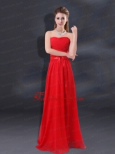 2015 Ruching Empire Prom Dresses with Belt BMT018EFOR