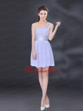 2015 Ruching and Belt Chiffon Prom Dress in Lavender BMT026CFOR 