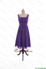 2016 Fall Perfect Square Short Prom Dresses with Belt in Purple DBEES165FOR
