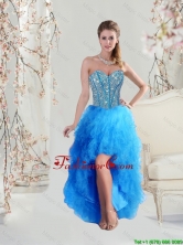 2016 Sophisticated High Low Sweetheart and Beaded Teal Prom Dresses QDDTA5004-6FOR