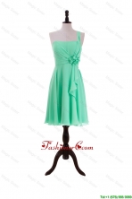 2016 Summer Apple Green Prom Dresses with Hand Made Flower and Ruffles DBEES280FOR