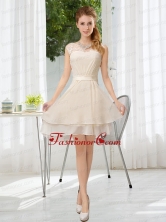 Bateau Belt Mini Length Prom Dress with Lace Up BMT021EFOR 