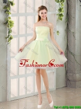 Custom Made A Line Strapless Tulle Prom Dresses with Belt BMT014A-1FOR