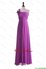 Custom Made Empire One Shoulder Prom Dresses with Ruching DBEES064FOR