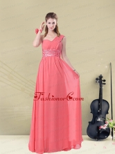 Decent Floor Length Belt One Shoulder Prom Dress Fitted BMT008BFOR